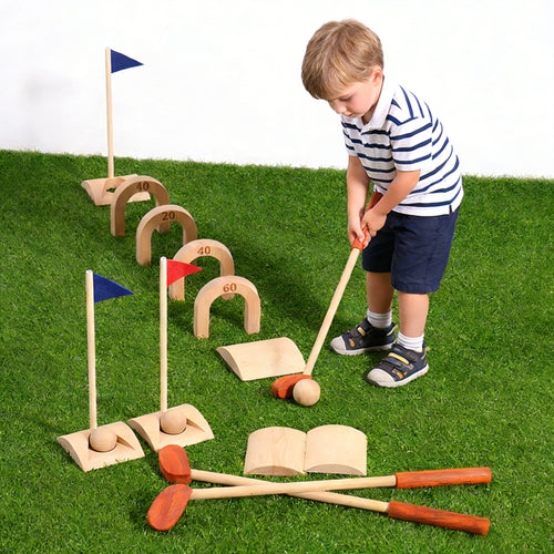 Unleash Outdoor Fun: Flashtoy’s Wooden Kids Golf &amp; Croquet Set – Where Play Meets Growth